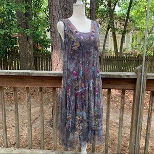 Johnny Was Biya Mesh Embroidered Dress